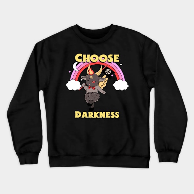 Choose Darkness Baphomet Crewneck Sweatshirt by pa2rok